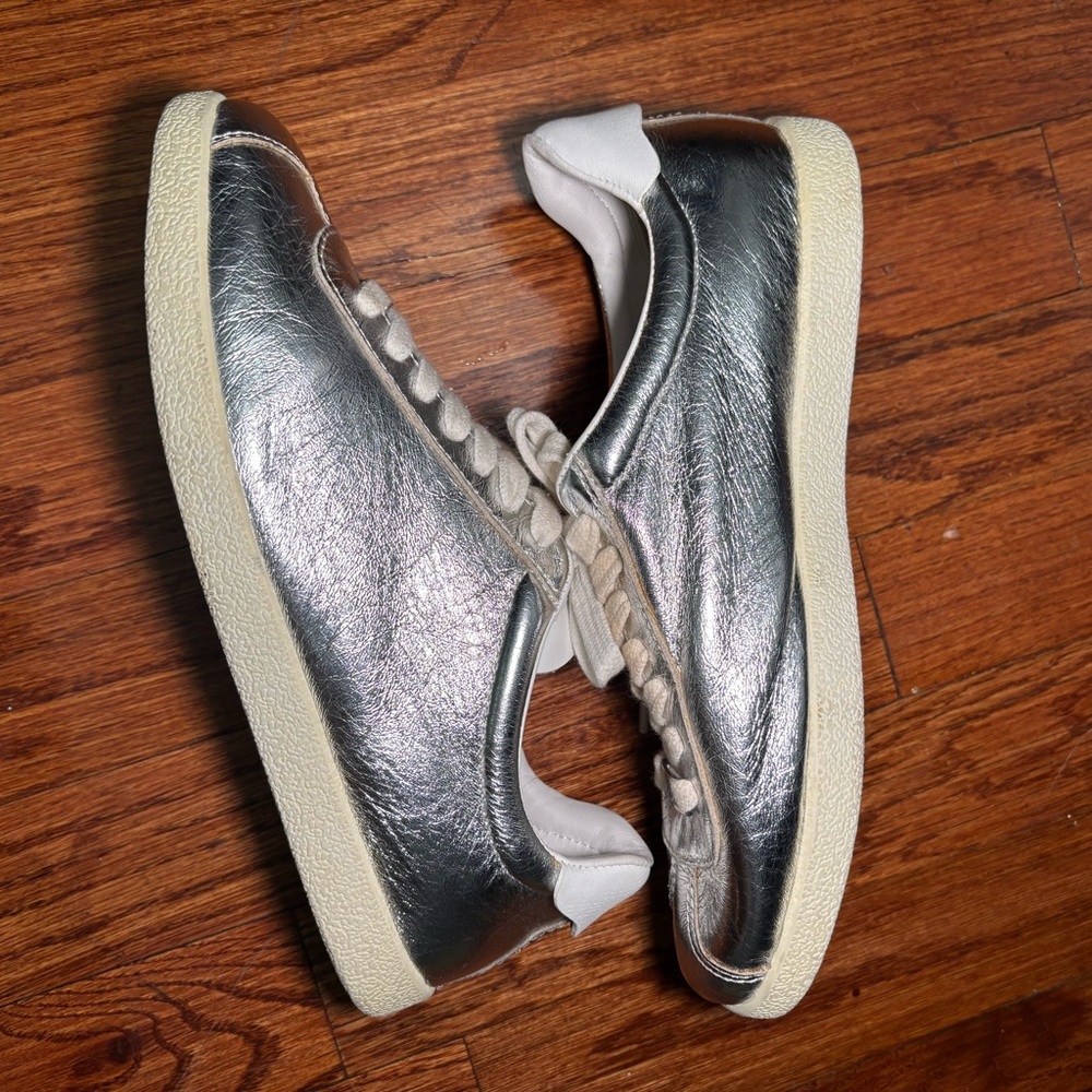 PAIGE Silver Metallic Sneakers